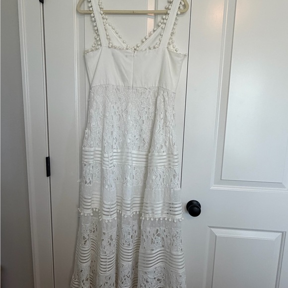 Boston Proper Mixed Media Elegant White Lace Dress - Picture 5 of 6